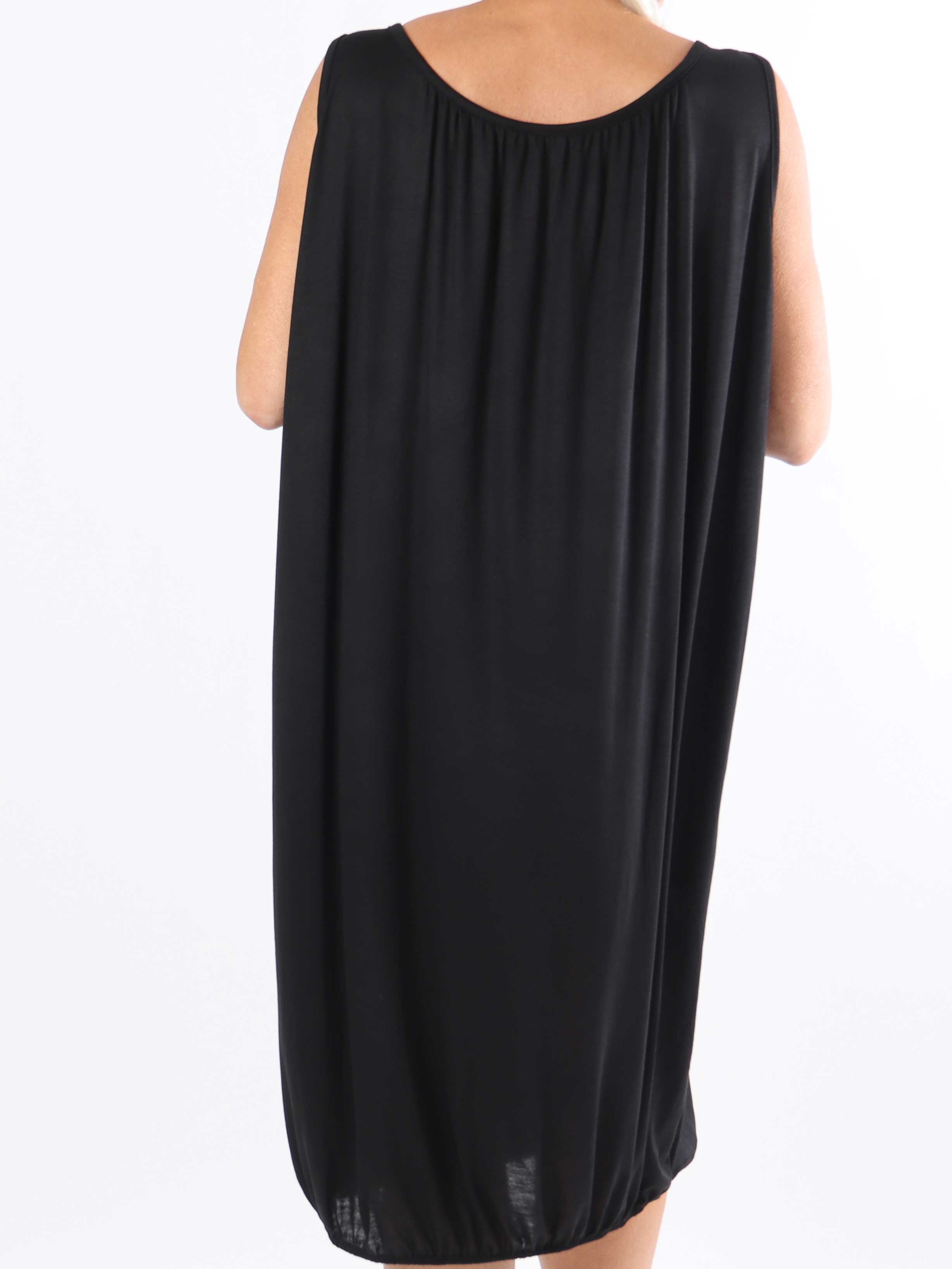 Miracle Sleeveless Dress - Basic klänning i viskos med resår nedtill